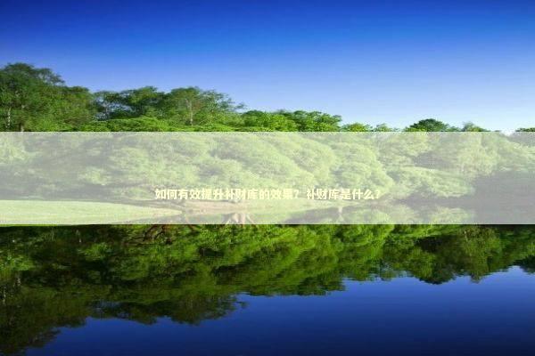 如何有效提升补财库的效果？补财库是什么？
