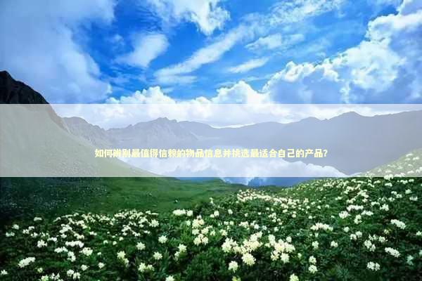 如何辨别最值得信赖的物品信息并挑选最适合自己的产品？