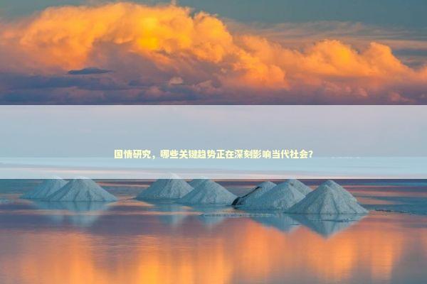 国情研究，哪些关键趋势正在深刻影响当代社会？